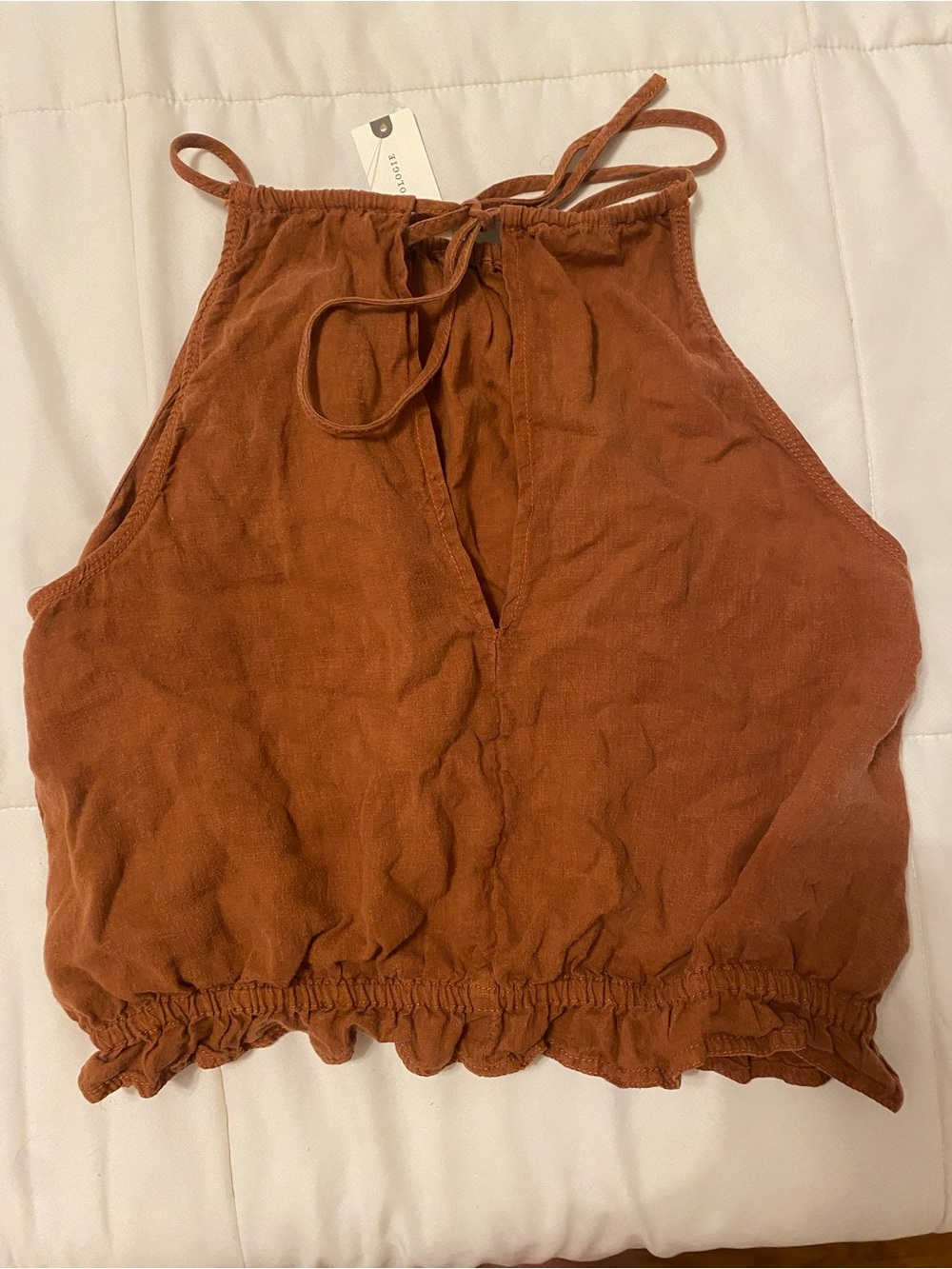Anthropologie Pilcro Bubble Hem Halter Top